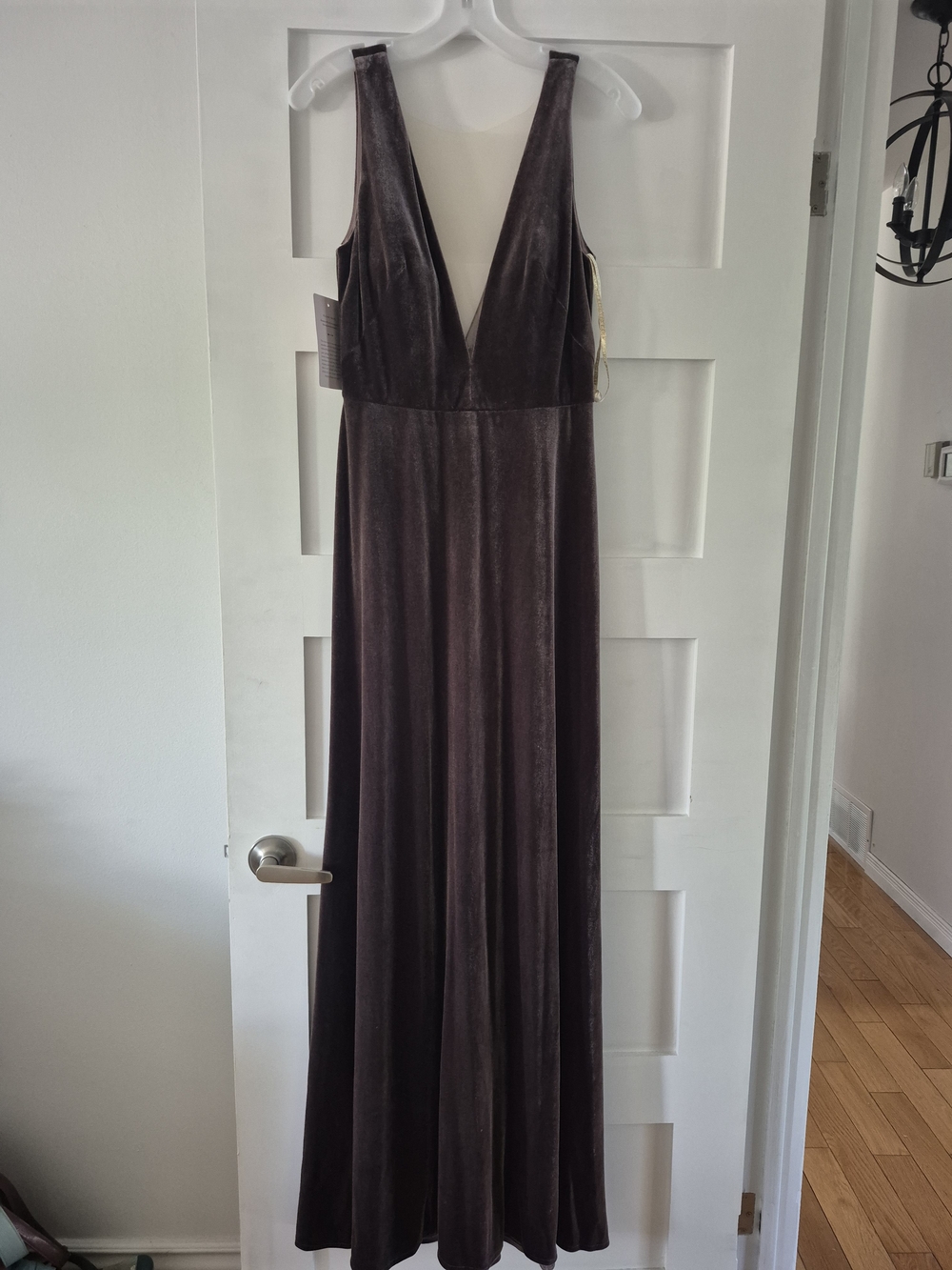 Jenny Yoo Velvet Maxi Dress in Aubergine